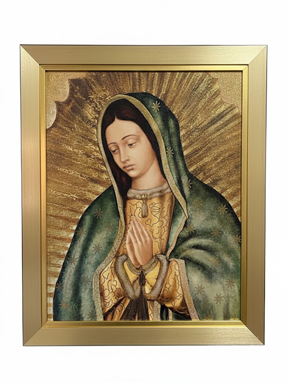 Cuadro Dorado Virgen de Guadalupe Medio Cuerpo 