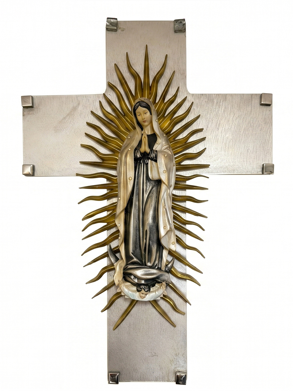 Cruz de Madera con Virgen de Guadalupe