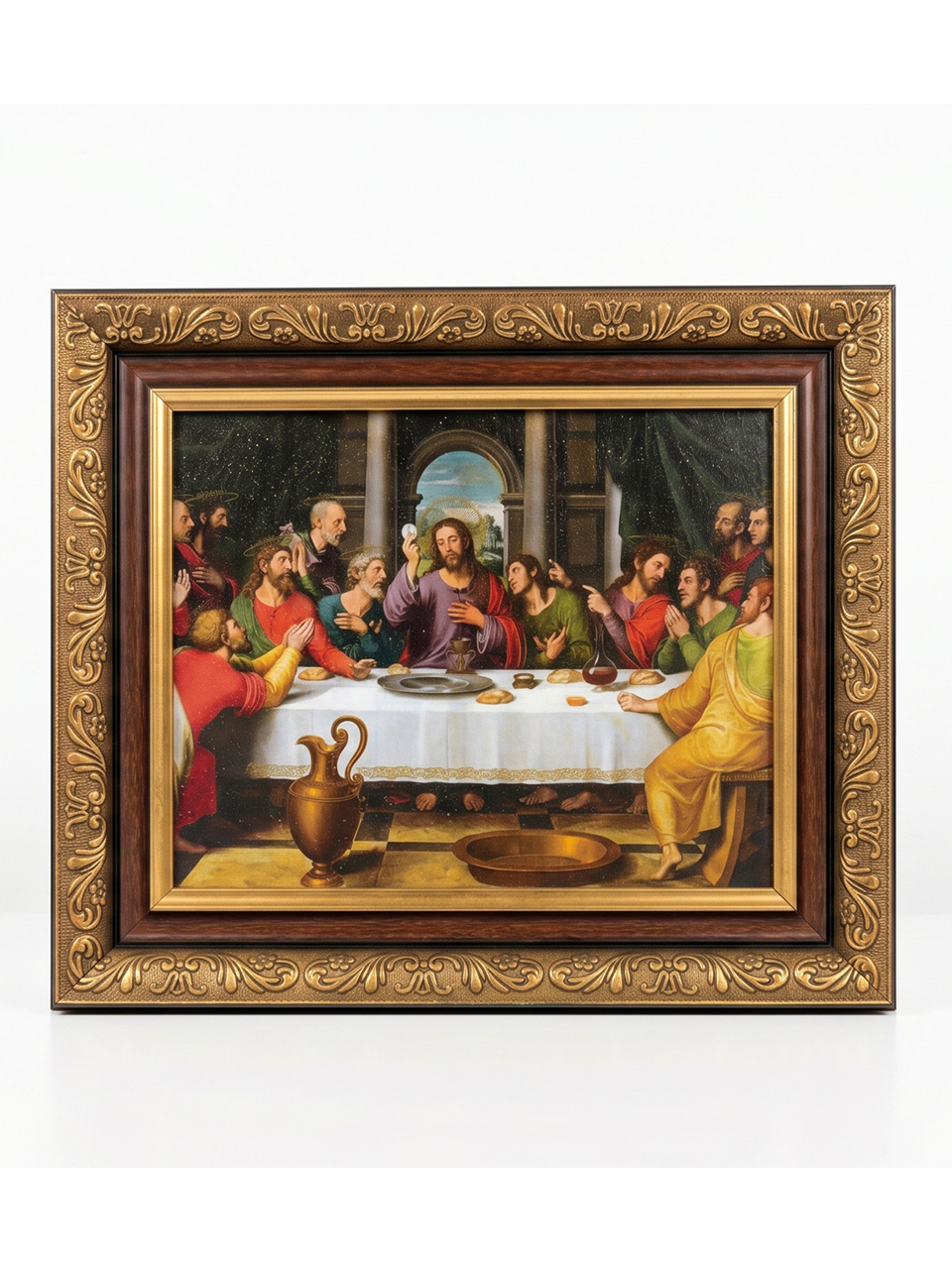 Cuadro Última Cena Marco Dorado Antiguo